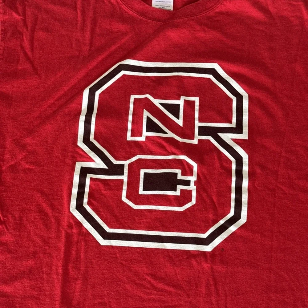 Men's Delta Magnum Weight NCS North Carolina‎ State Red T Shirt Large #817